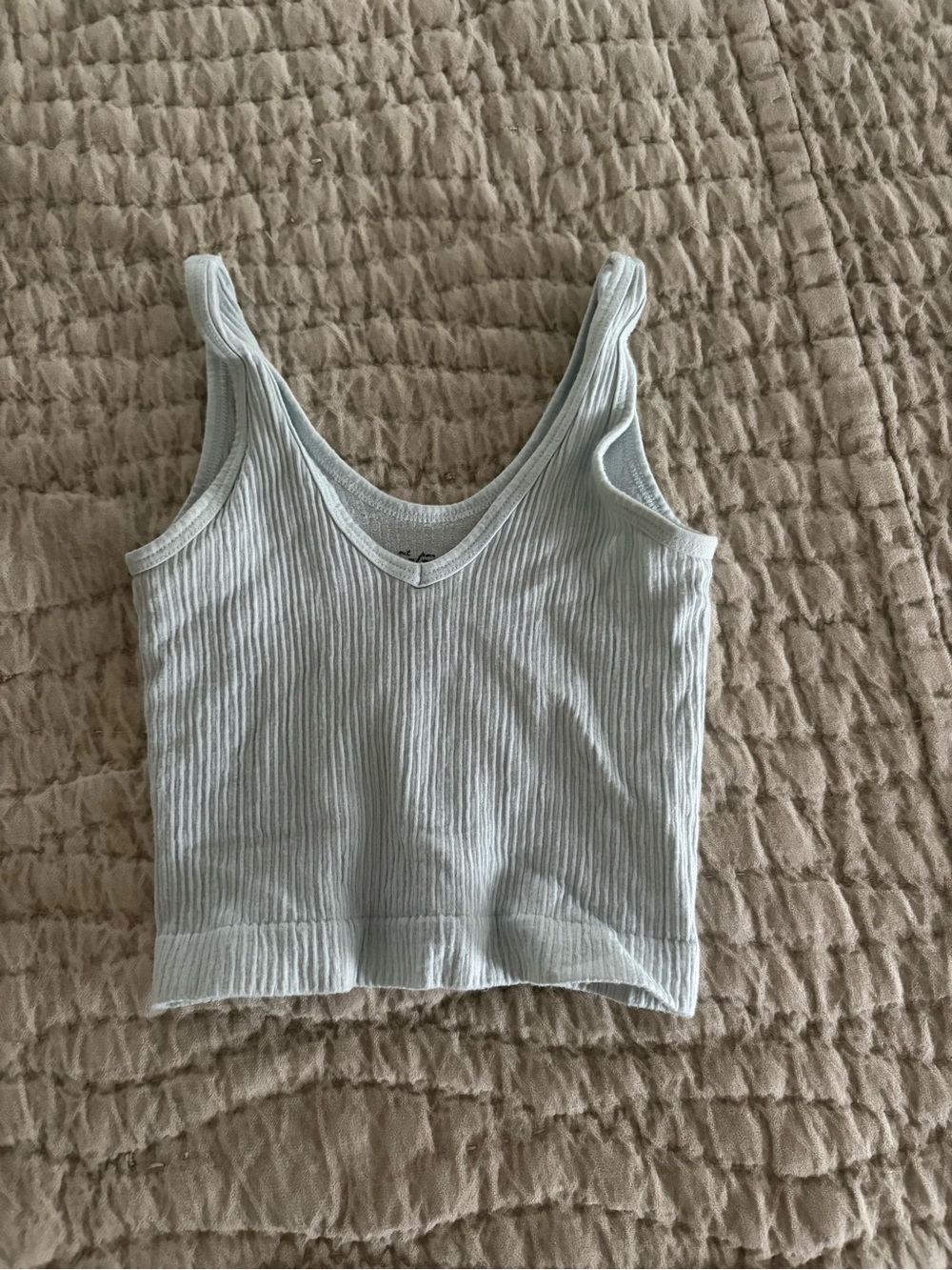Brandy Melville Ribbed Scoop Tank - Pale Blue